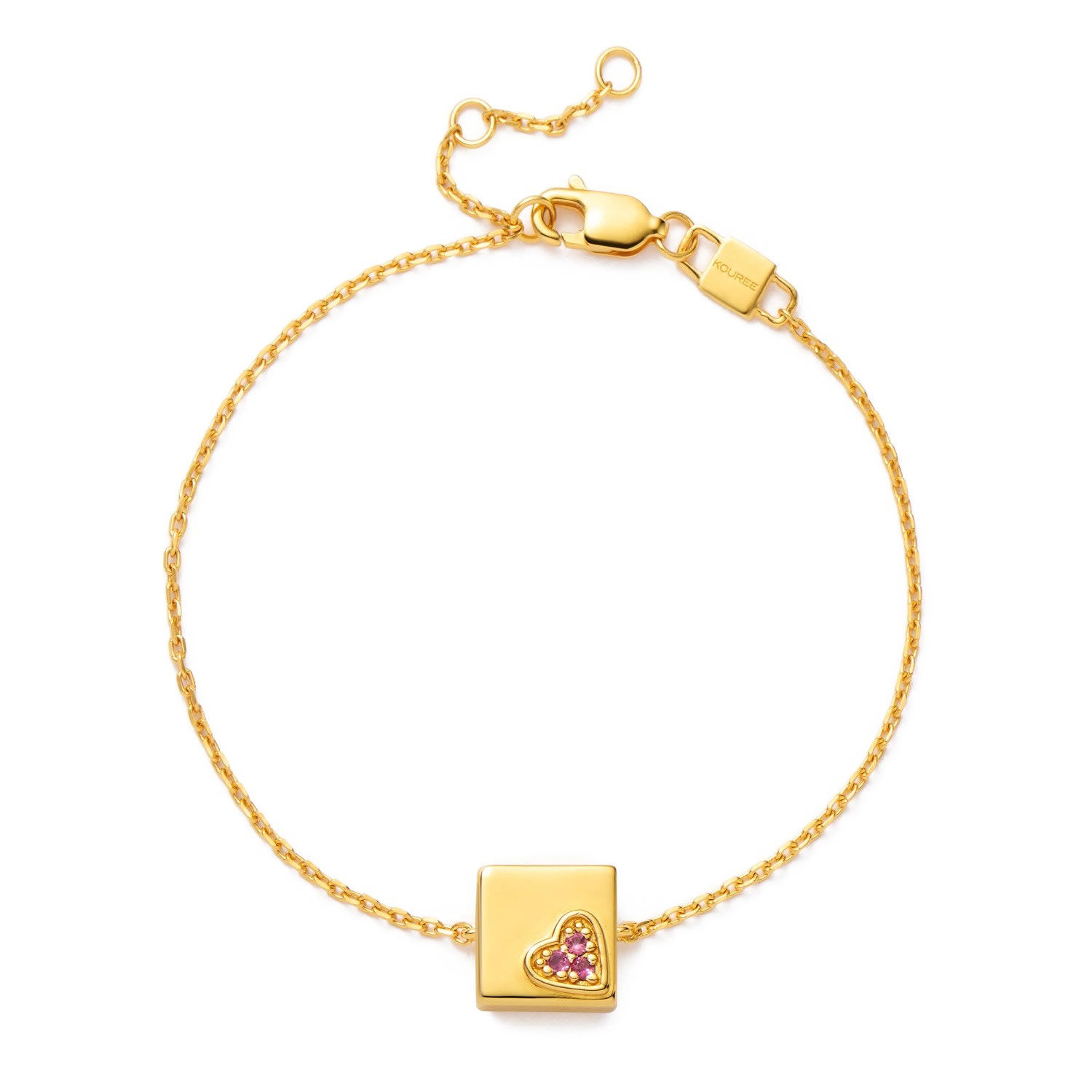 Women&rsquo;s Gold &rsquo;Gratitude Is The Attitude&rsquo; Fixed Charm Bracelet | Kouree