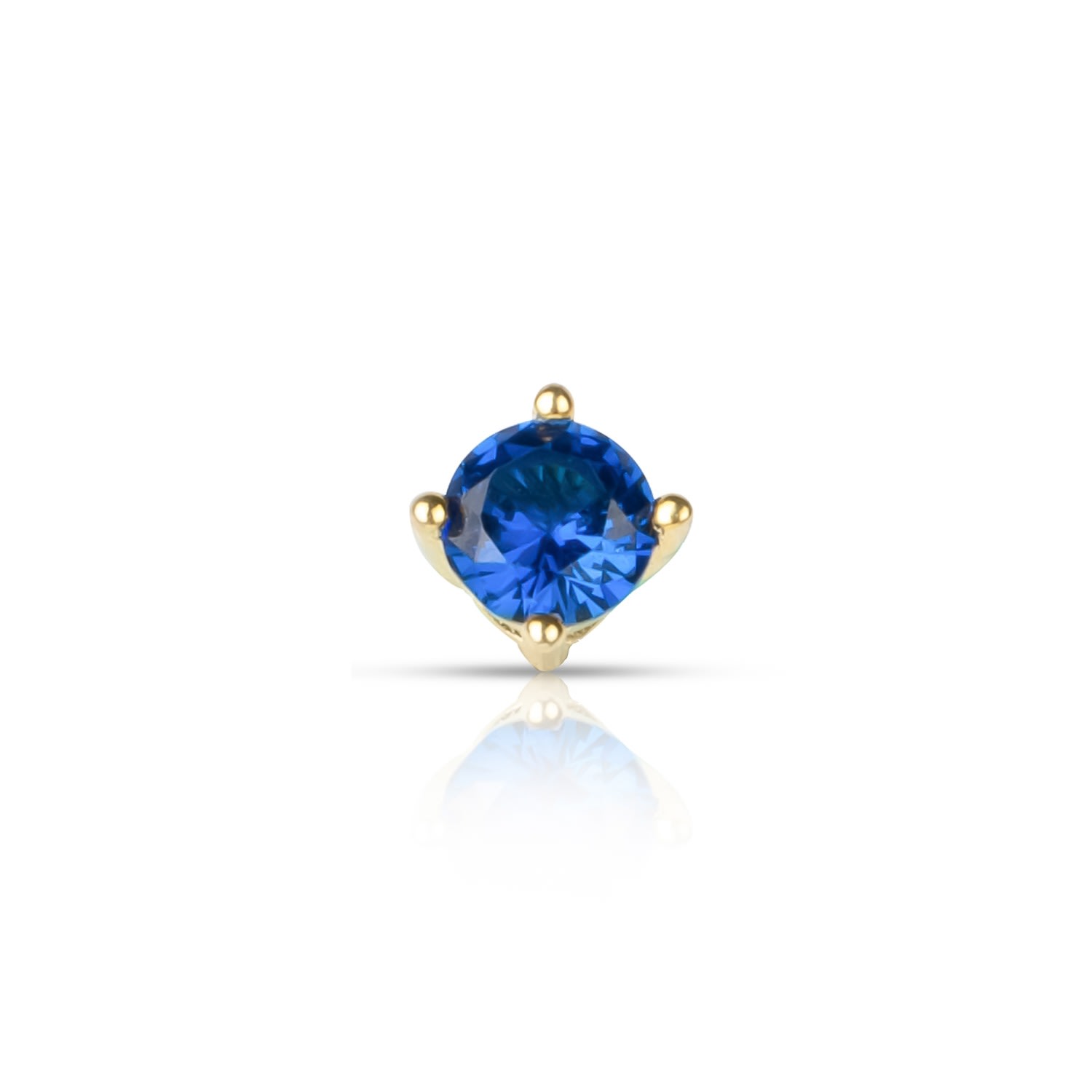 Ep Designs Women's Gold Blue Round Cut Mini Stud Earring In Gold