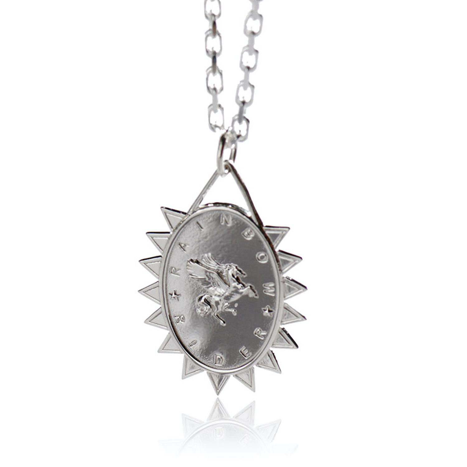 Rainbow Rider - Goddess Iris Rainbow Necklace In Sterling Silver