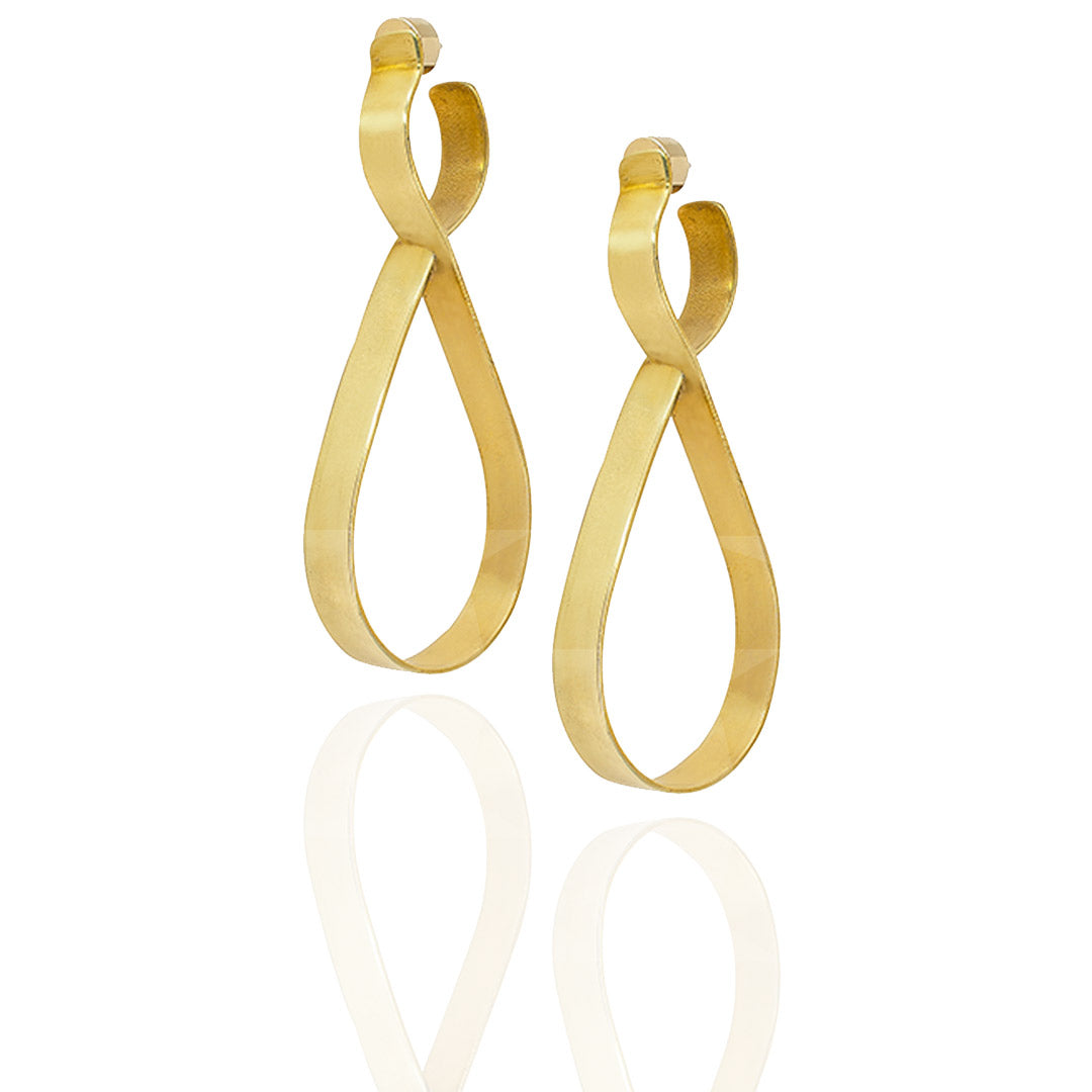 Women’s Gold Charlotte Ribbon Hoop Earrings Syd and Pia Nyc