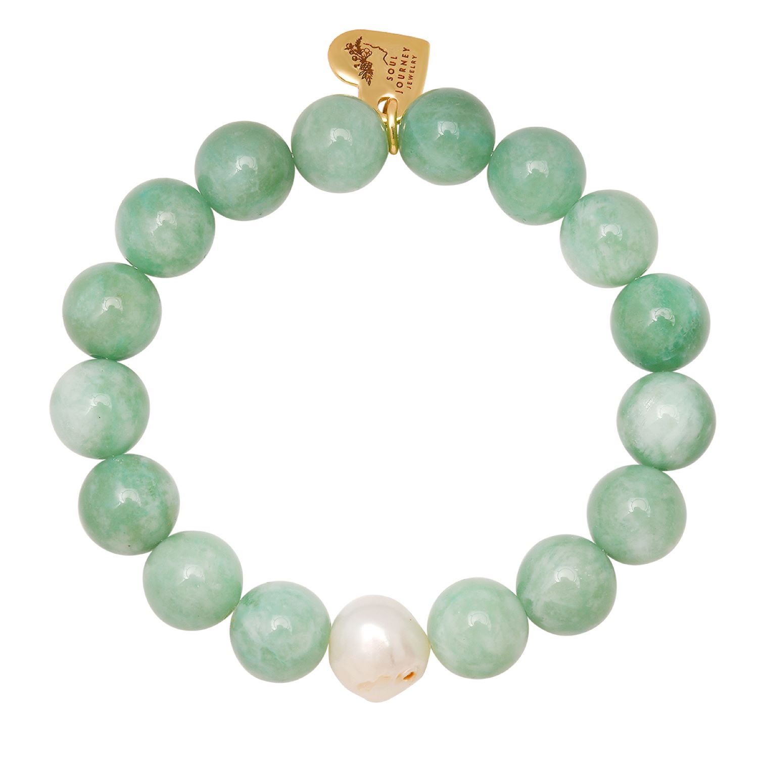 Soul Journey Jewelry Women's Green Malaysian Jade Pearl Bracelet