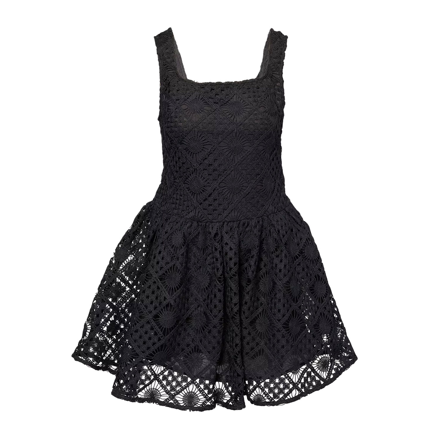 Amy Lynn Womens Sylvie Crochet Woven Mini Dress Black In Black