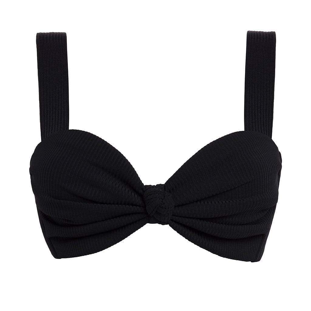 Women's Black Rib Hayden Bikini Top | Large | Montce Swim