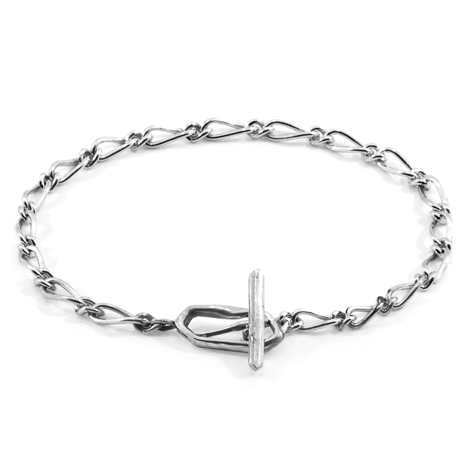 Anchor & Crew Women's Arabella Twist Silver Chain T-bar Bracelet In Silver