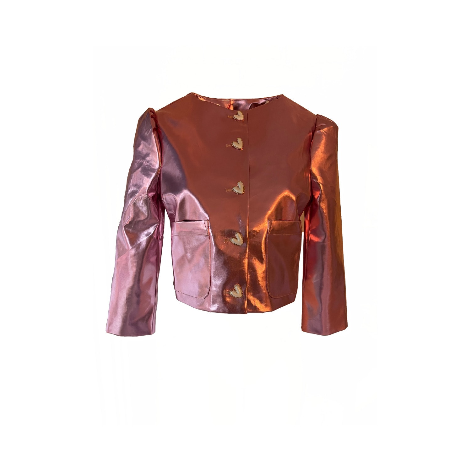 Madeleine Simon Studio Women's Pink / Purple The Mini Pink Metallic Jacket In Burgundy