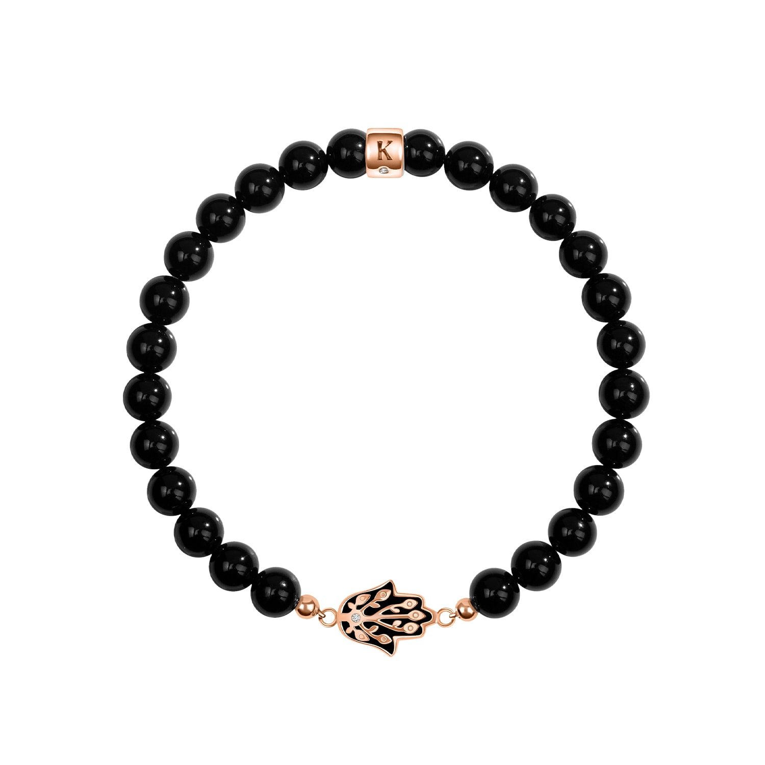Karma And Luck Women's Improved Endurance - Hamsa Black Onyx Bracelet