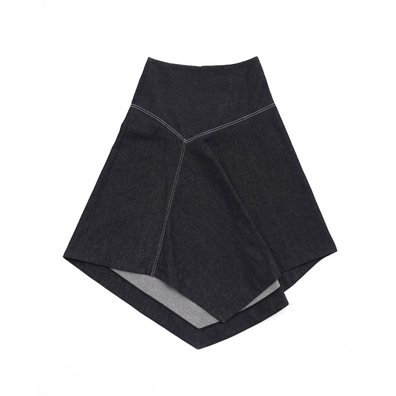 Belkys Studio Women's Black Genevieve Asymmetrical Denim Skirt In Black