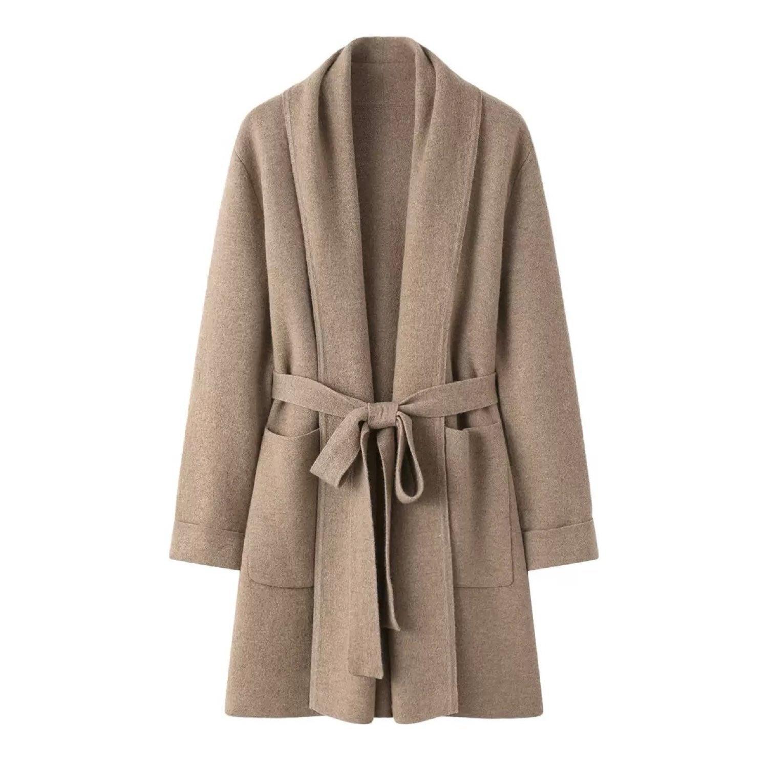Jiaying Wang Wjy Studio London Women's Cashmere Jacket Shawl Thickened Cardigan Sweater Coat Brown In Nude