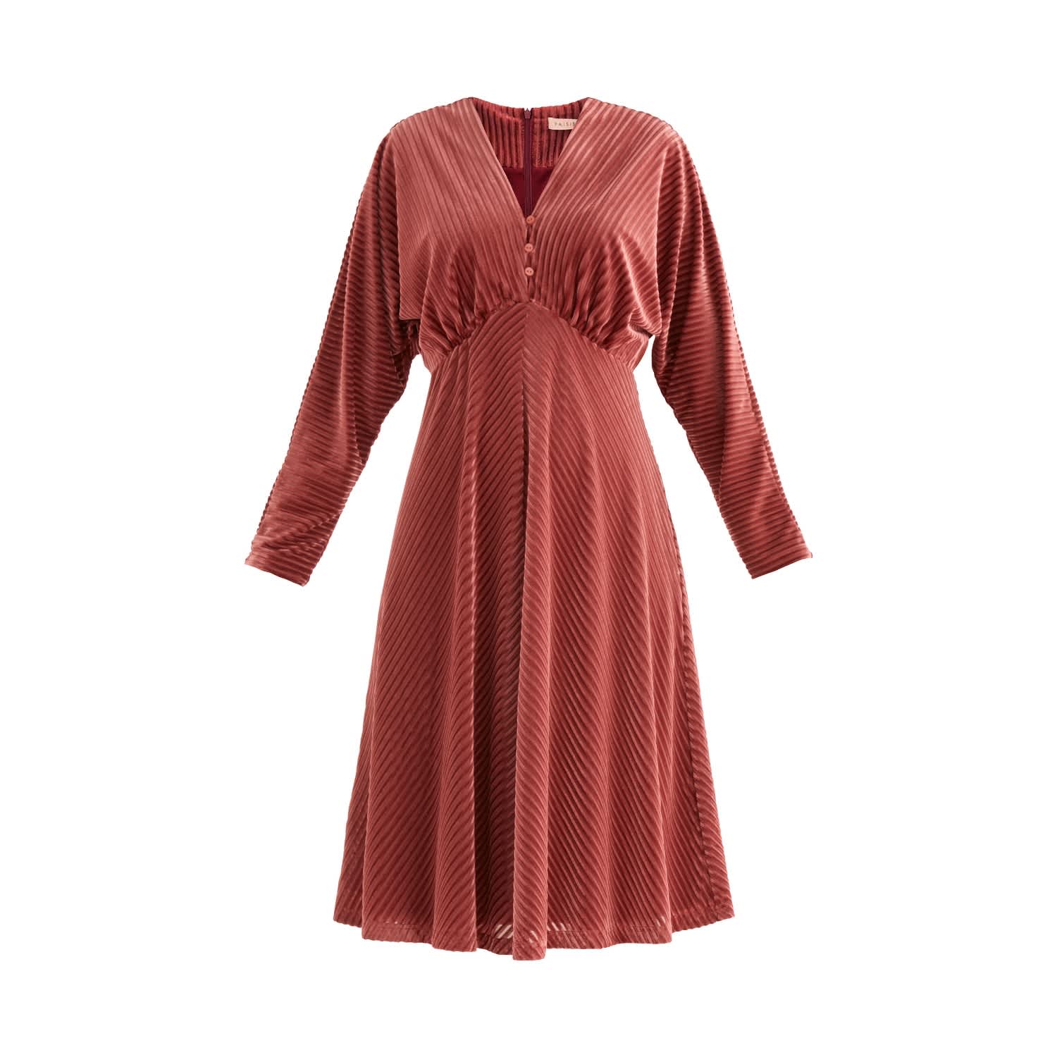 striped velvet dress