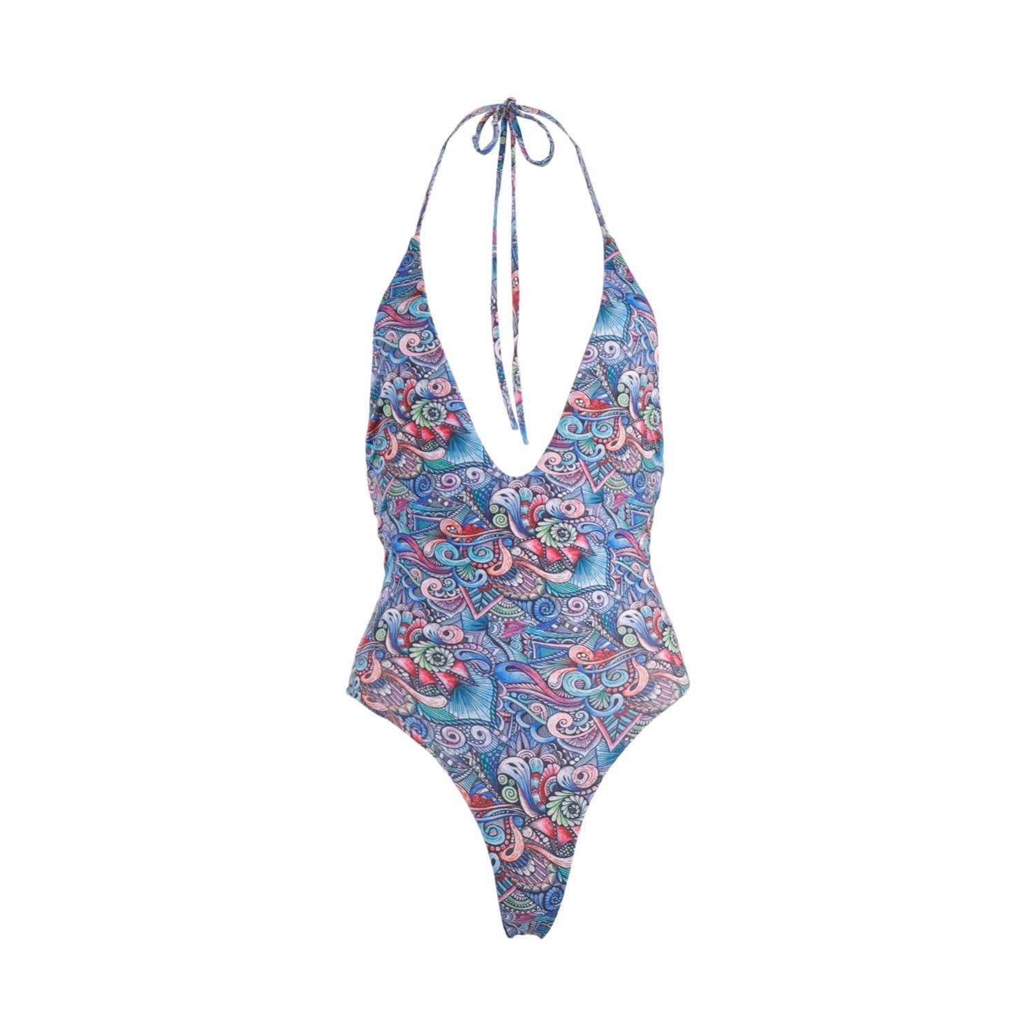 Women's Marylin One Piece Doodle Blue | Large | Morrato Bali