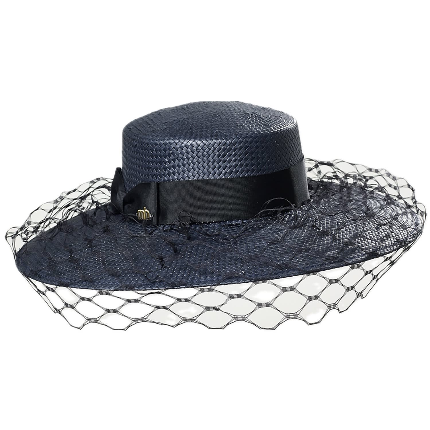 Women's Blue Jasmine Wide Brimmed Boater Hat | Misa Harada Millinery