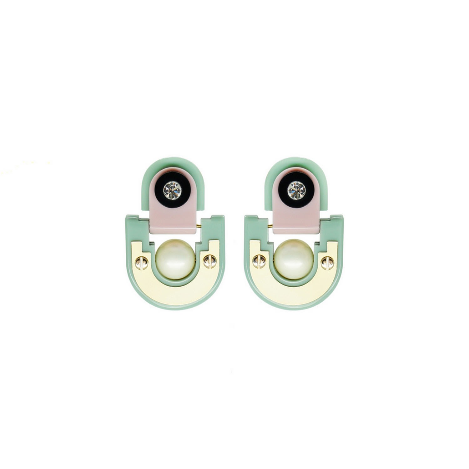 Gissa Bicalho Women's Handmade Acrylic Earring Short Tikal / Green