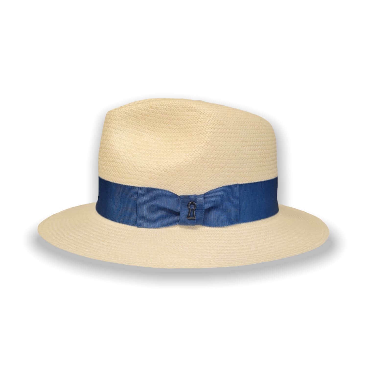 Men’s Panama Hat - Positano With Its Blue Gros Grain Ribbon Trim Medium Mister Miller - Master Hatter