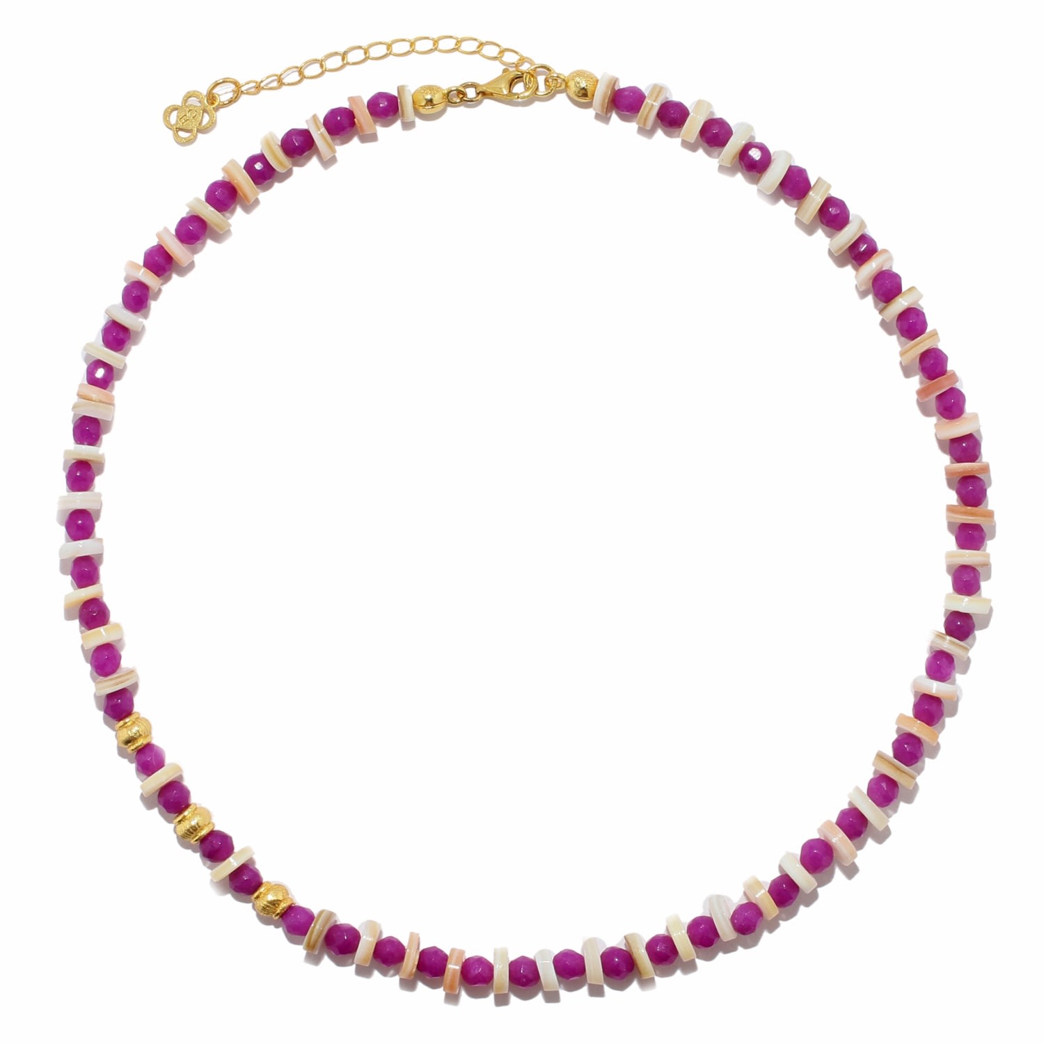 Women’s White / Pink / Purple Lois Purple Jade Beaded Necklace Ottoman Hands