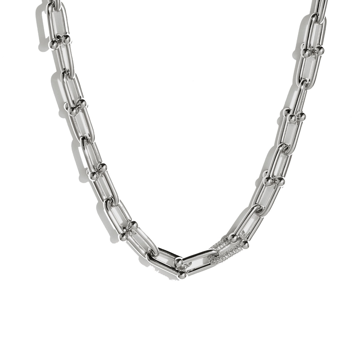 Women’s U-Link Necklace Silver Drae Collection