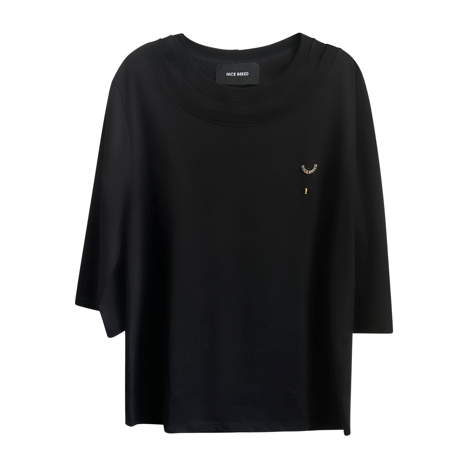 Nice Breed Men's Black Double Collar Tee In Black