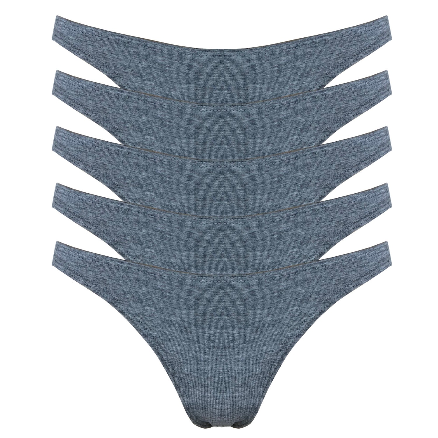 Women’s Grey Organic Bamboo Thong - Pack Of 5 Small Rozenbroek