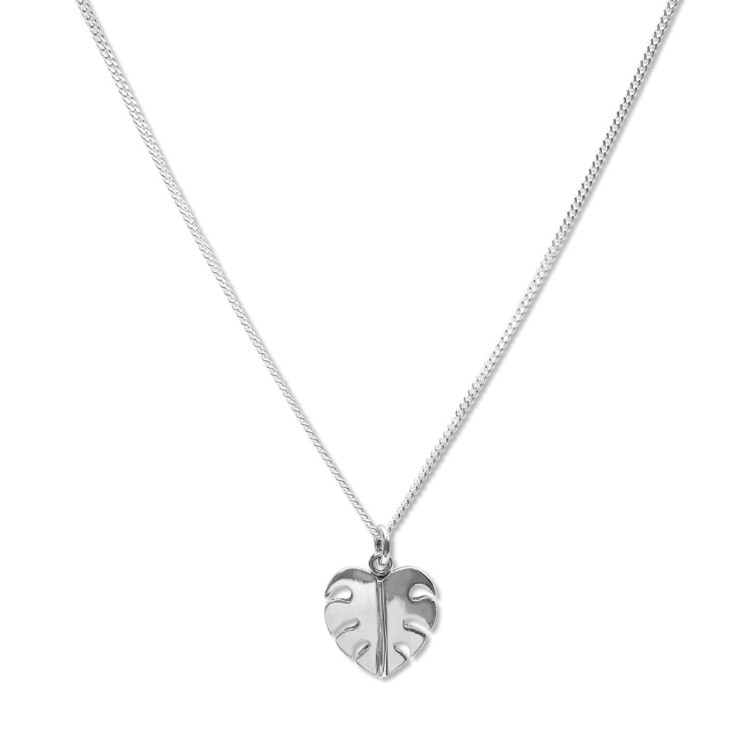 Women’s Silver Bijoux Petite Monstera Leaf Necklace Fv Jewellery