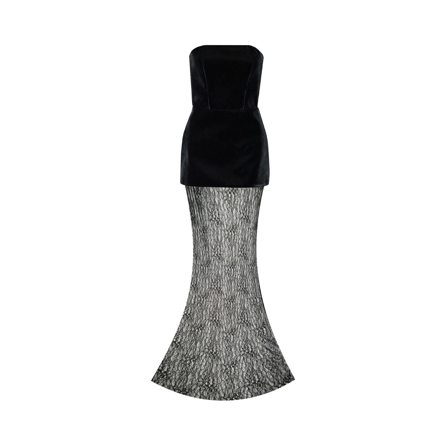 Vestiaire D'un Oiseau Libre Women's Black Velvet Lace Gown