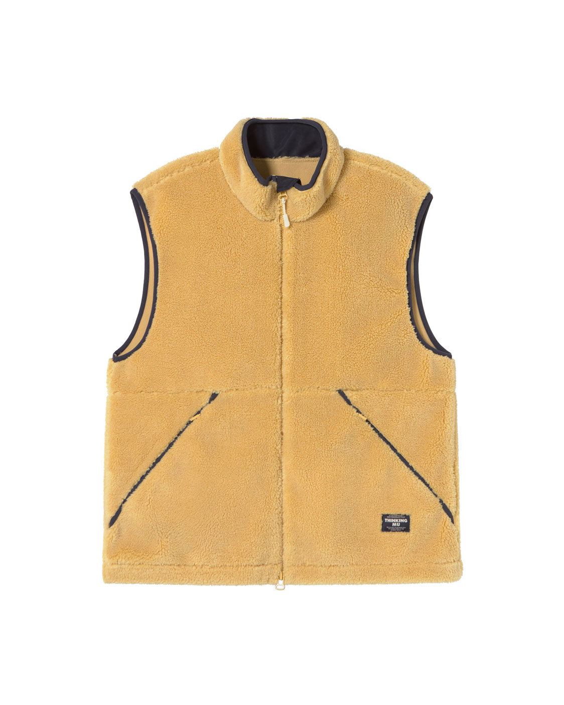 Thinking Mu Men's Yellow Fleece Craig Vest In Yellow