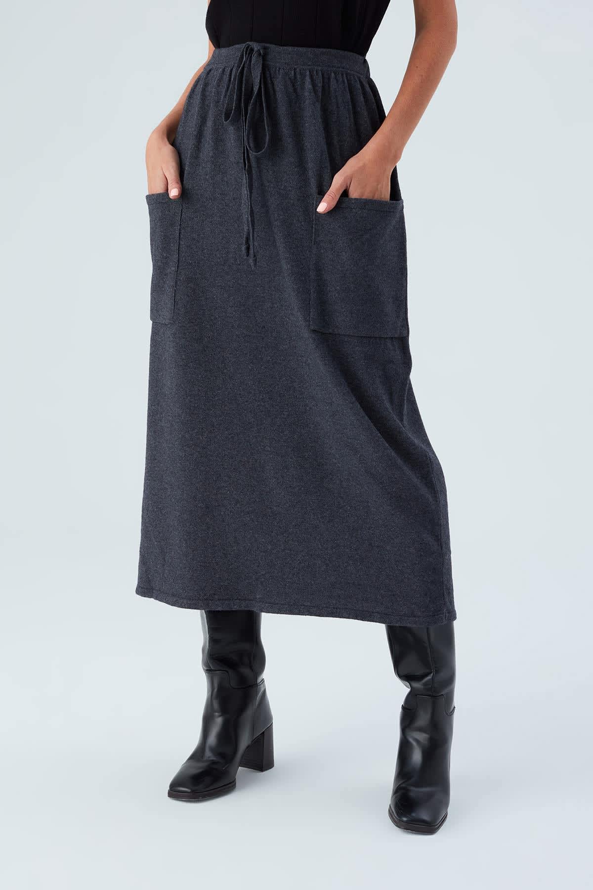 Knit skirt elastic clearance waist