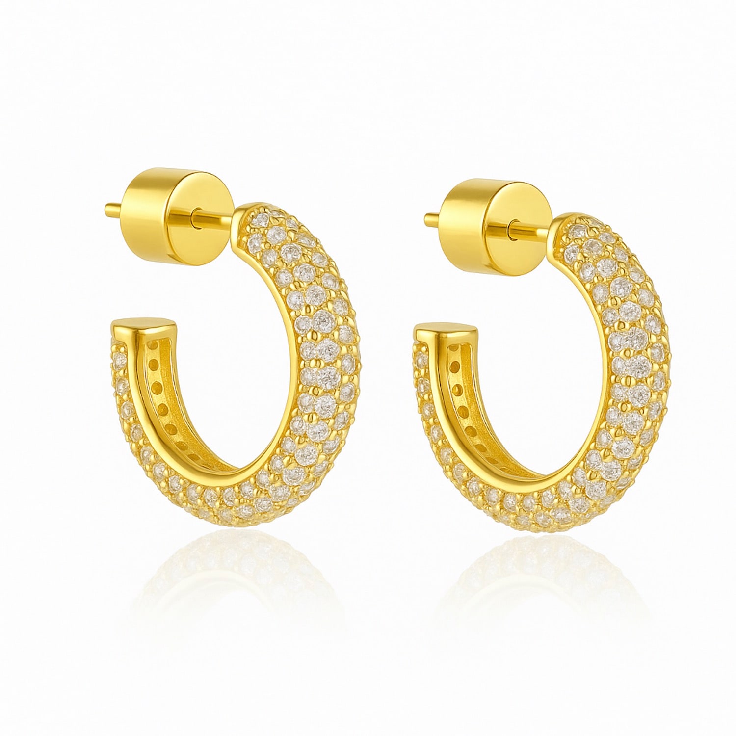 The Perfect Hoop Women's Gold The Siena Hoop Pavé
