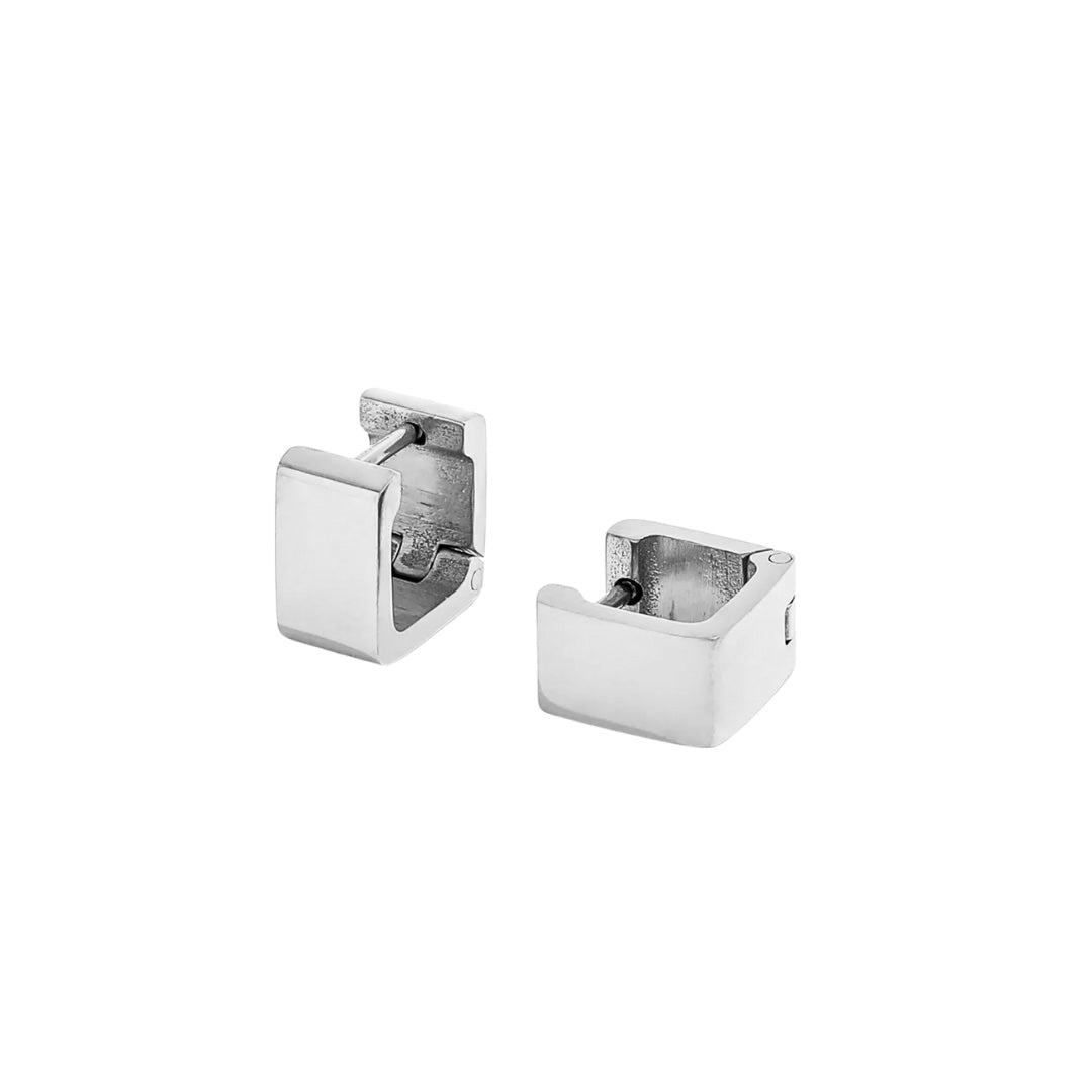 Mg Jewelry Women's Silver Mini Square Huggies