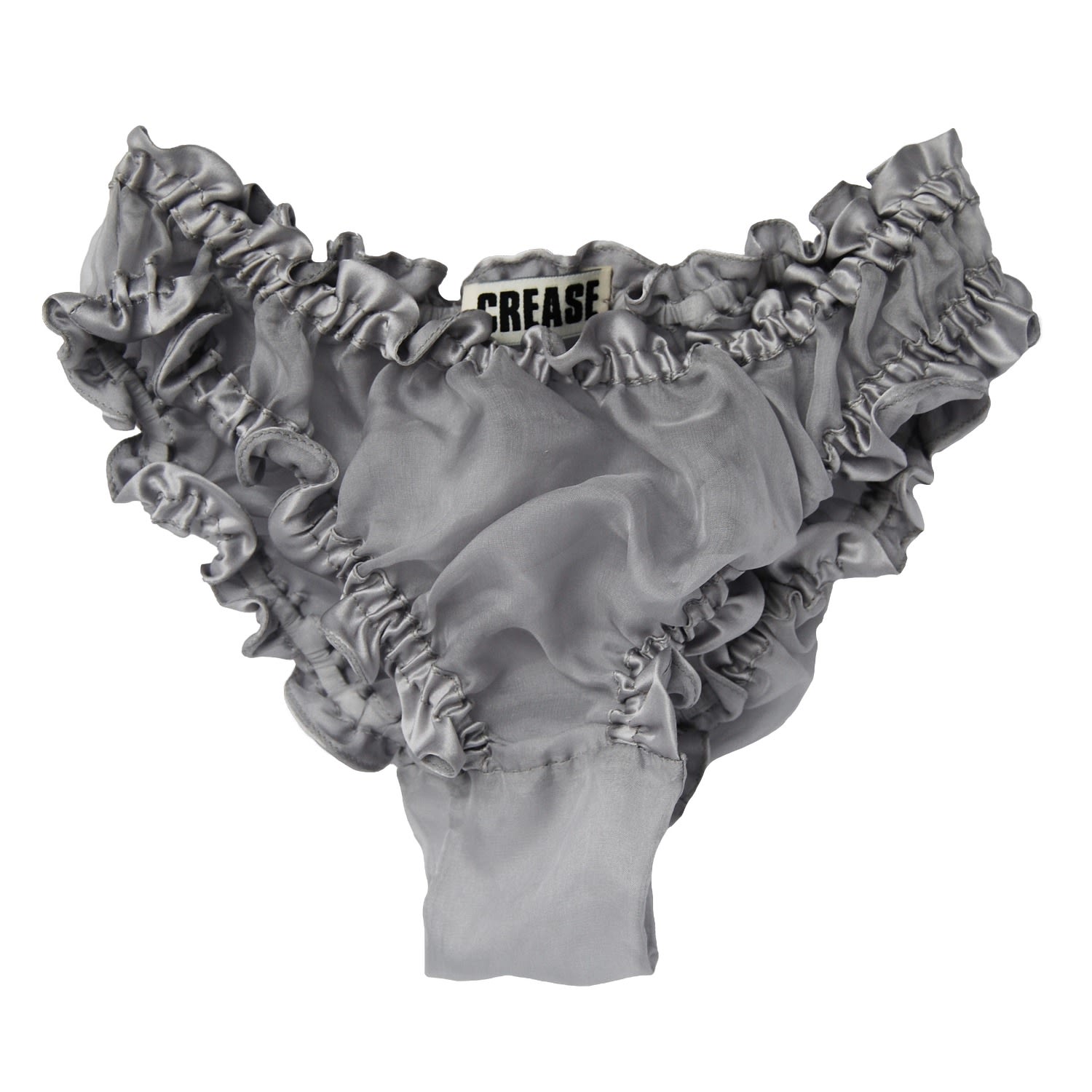 Crease Women's Grey Sheer Silk Scalloped Briefs - Lavender In Grey