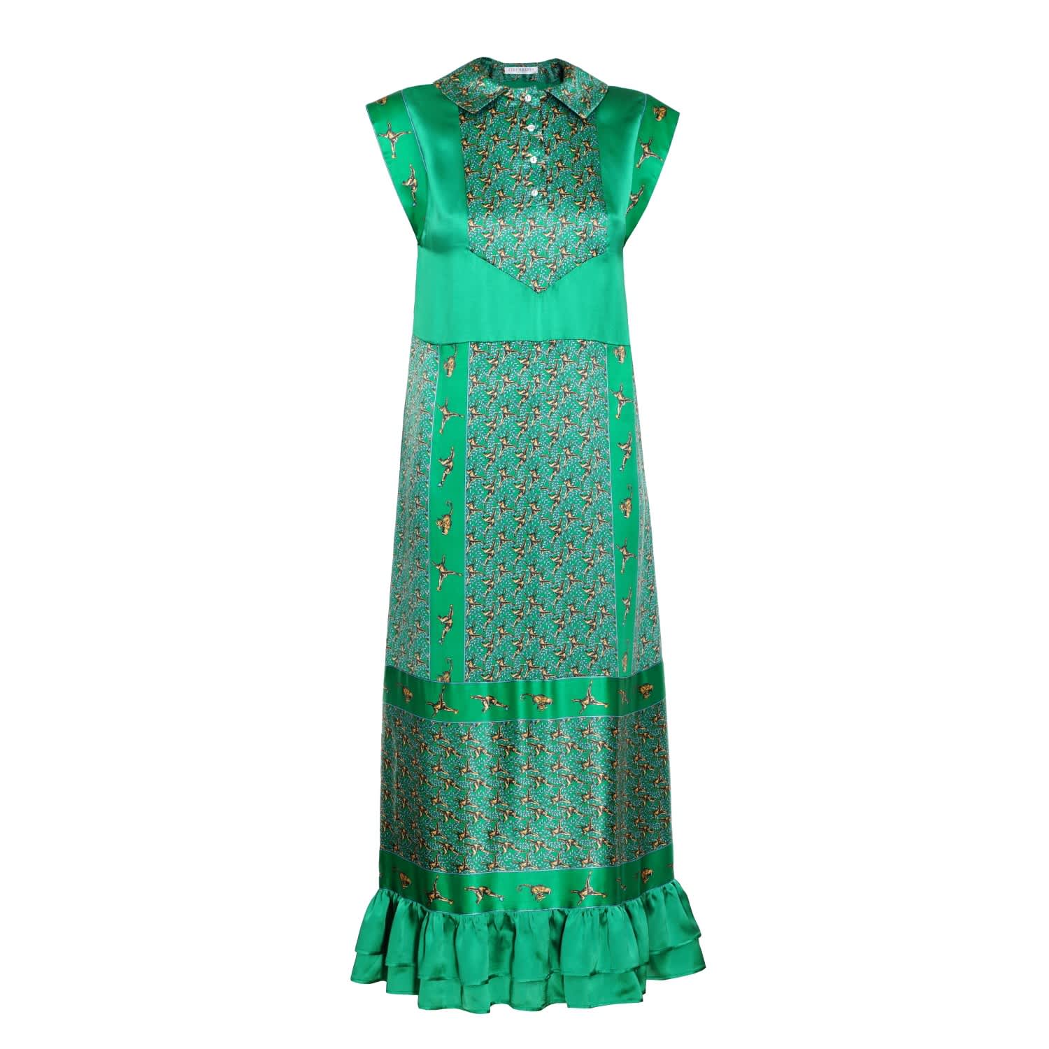emerald green dress silk