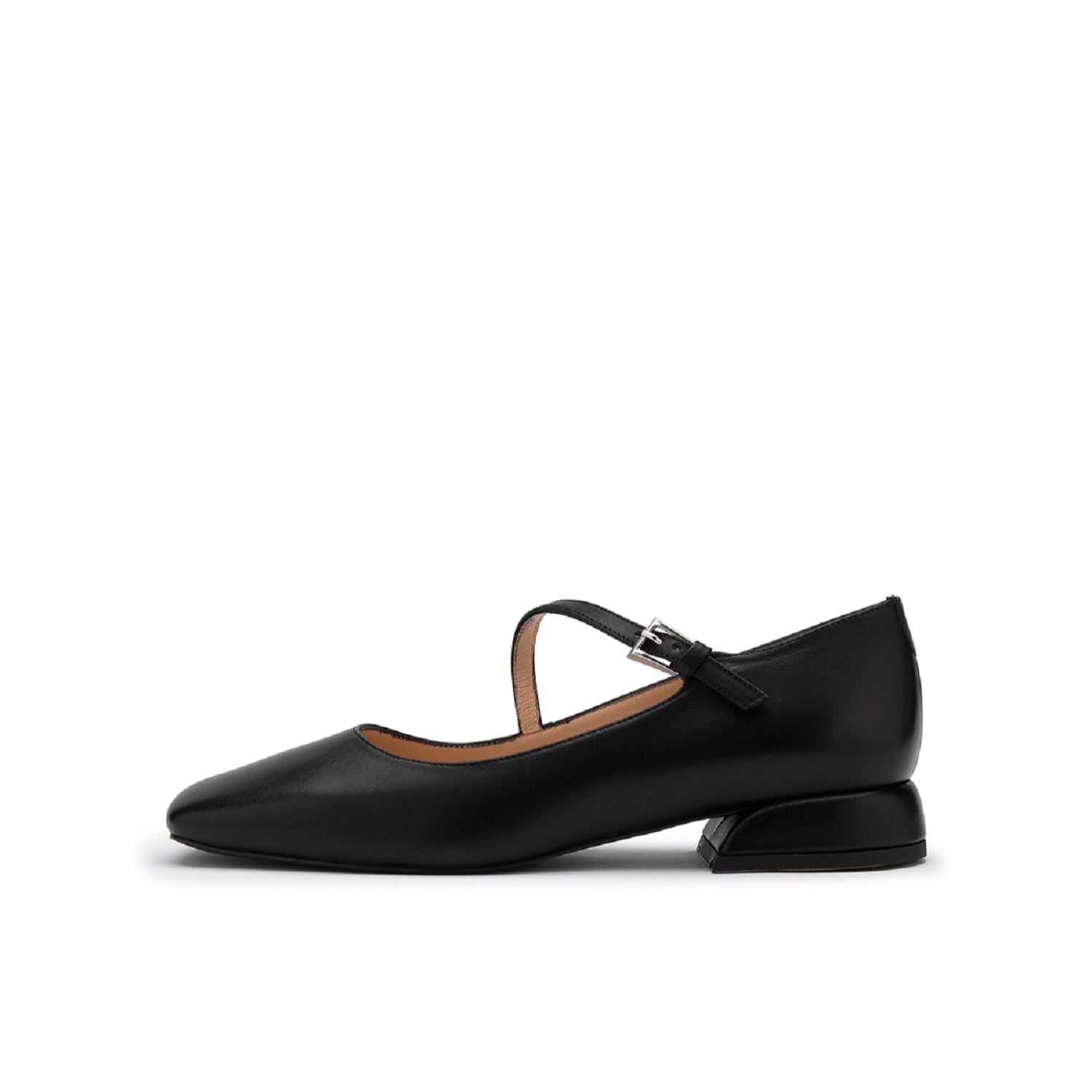 Ilvi Ceiba Black Leather Women's Ballerina In Black