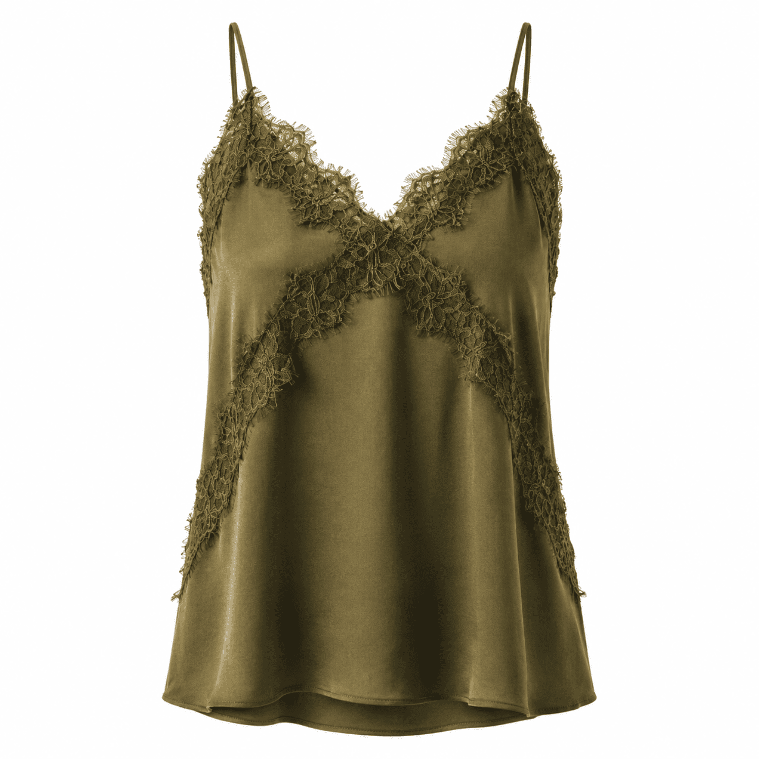Exquise Women's Green Hana V Neck Camisole Blouse - Khaki