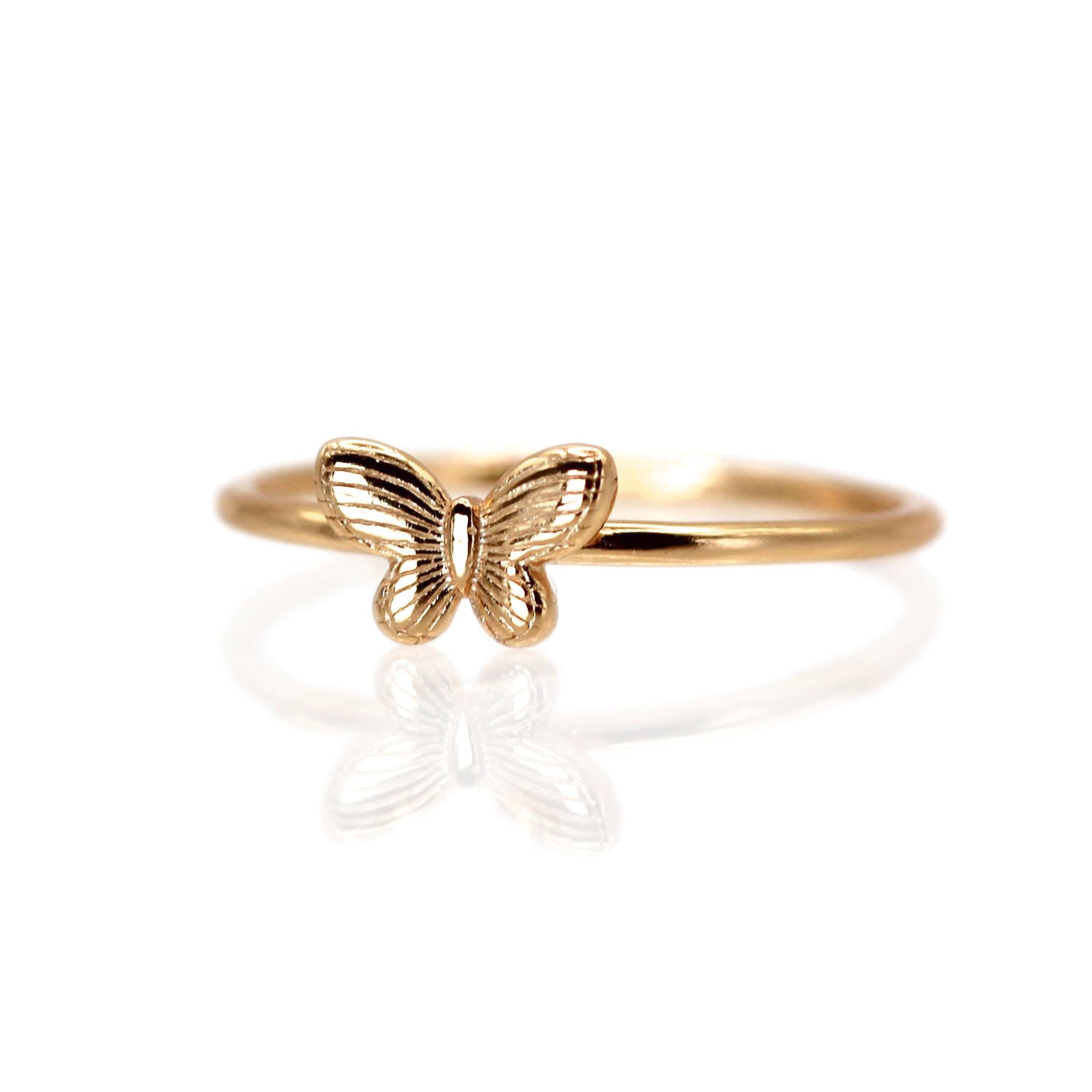 Vicstonenyc Fine Jewelry Women's Rose Gold Butterfly Ring In Gold