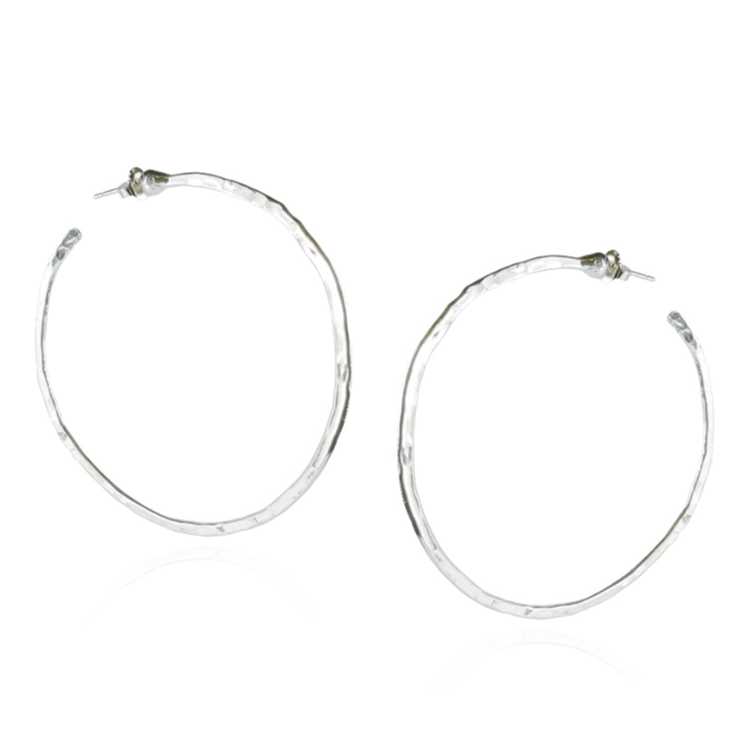 Women’s Large Silver Hoop Earrings Mounir London