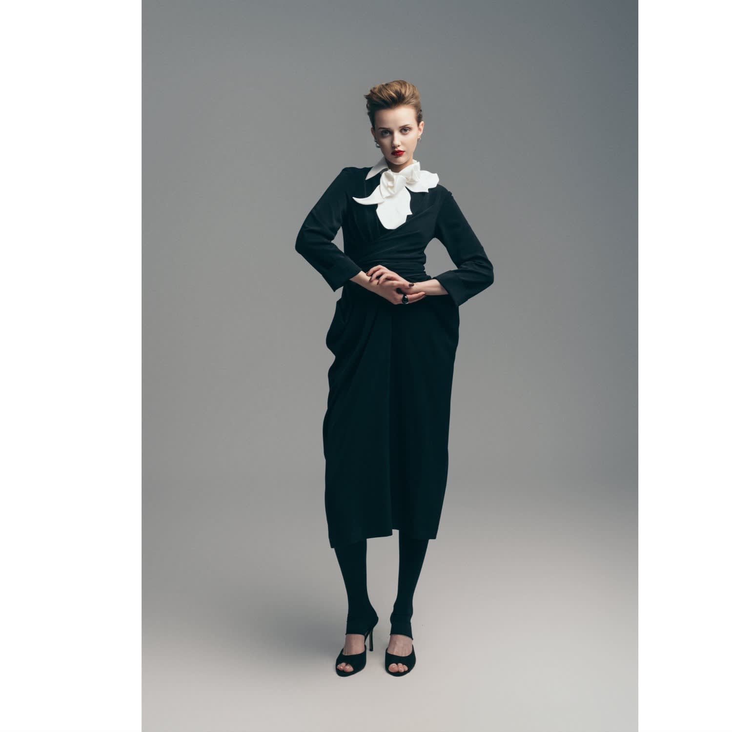 L’aubeblanc Tweed Wrap Dress Black L'aubeblanc Tweed Wrap Dress Black