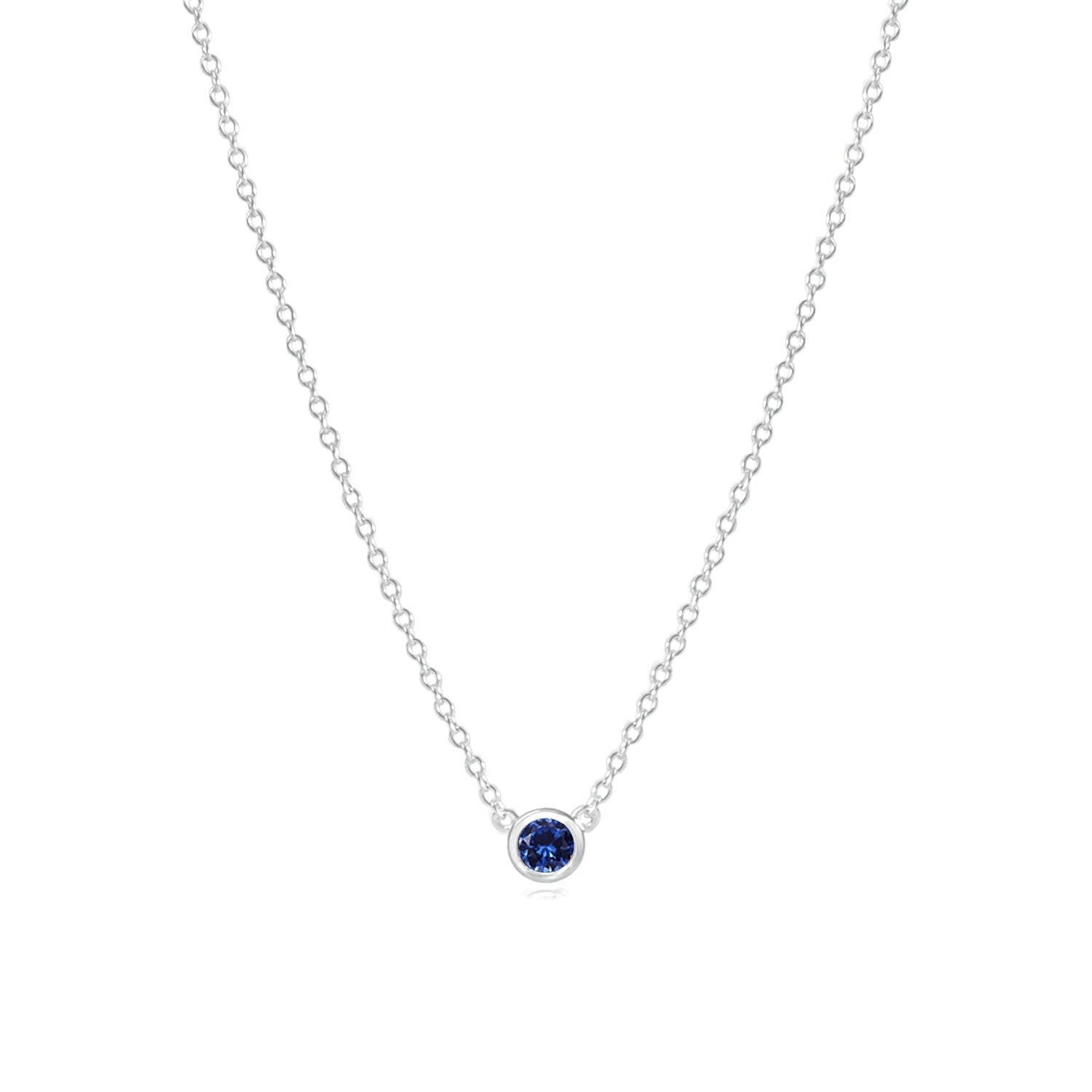 La Côte Club Women's Sapphire September Birthstone Necklace Sterling Silver In Burgundy