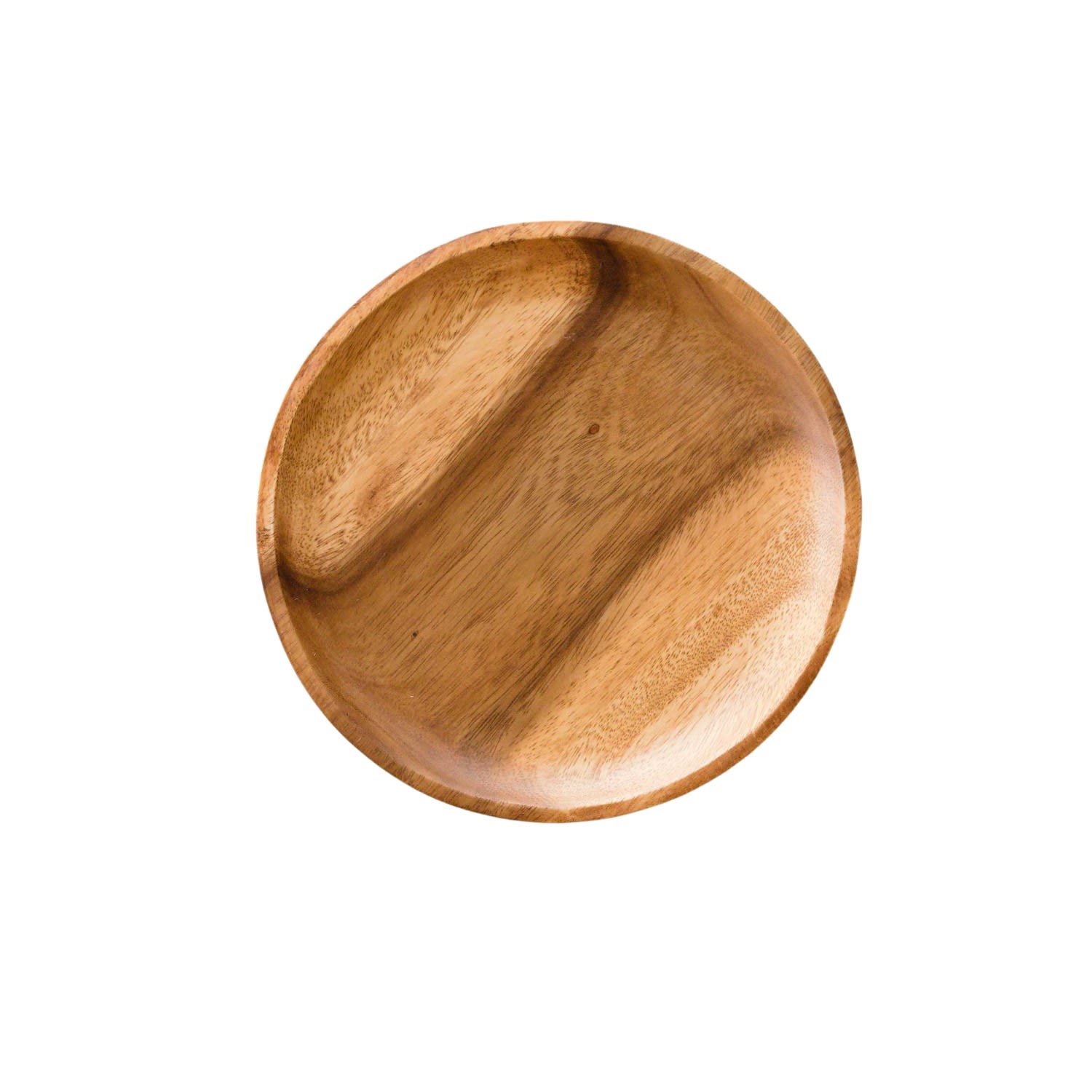Likha Neutrals Set Of Two, Acacia Round Ten Inch Wood Plate - Dinner Plate