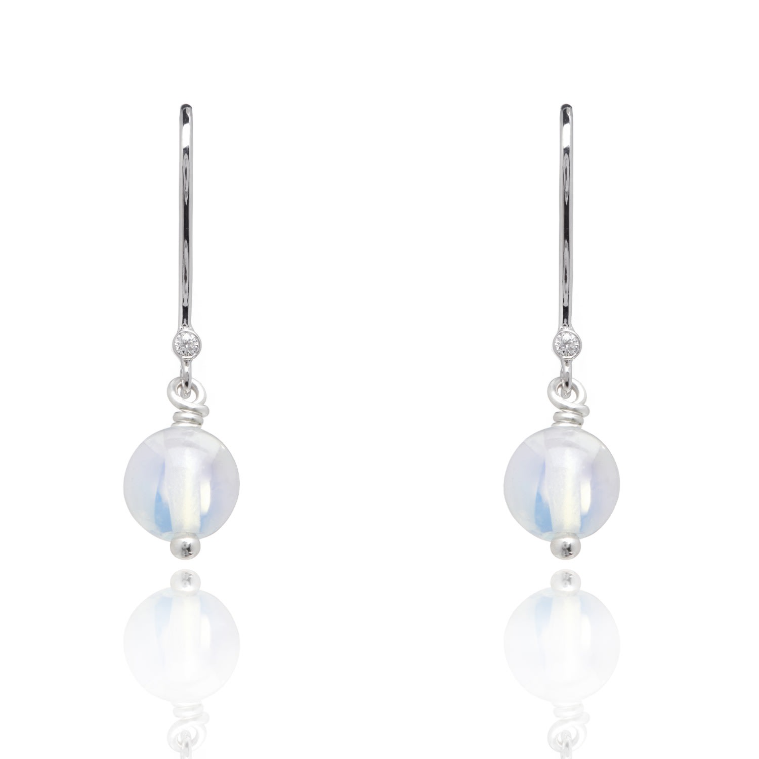 Kaizarin Women's White October Birthstone Earrings In Opal In Metallic