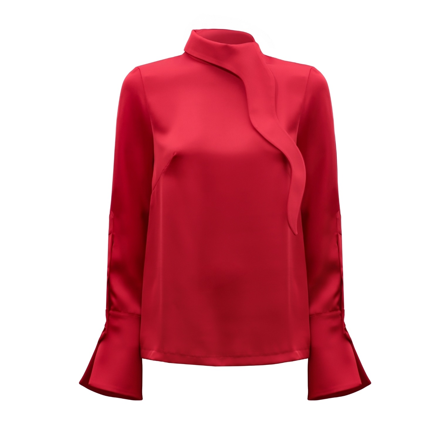 Julia Allert Women's Luxury Silk-feel Satin Blouse Red In Red