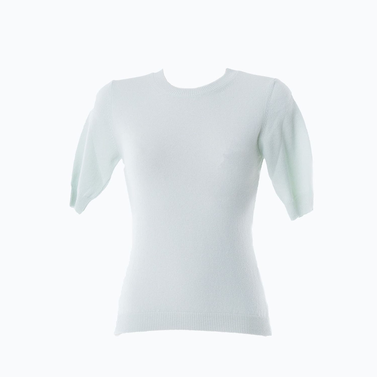 Altramoda Redressing The World Women's Short Sleeve Sweater In Pure Cashmere Light Green In Green