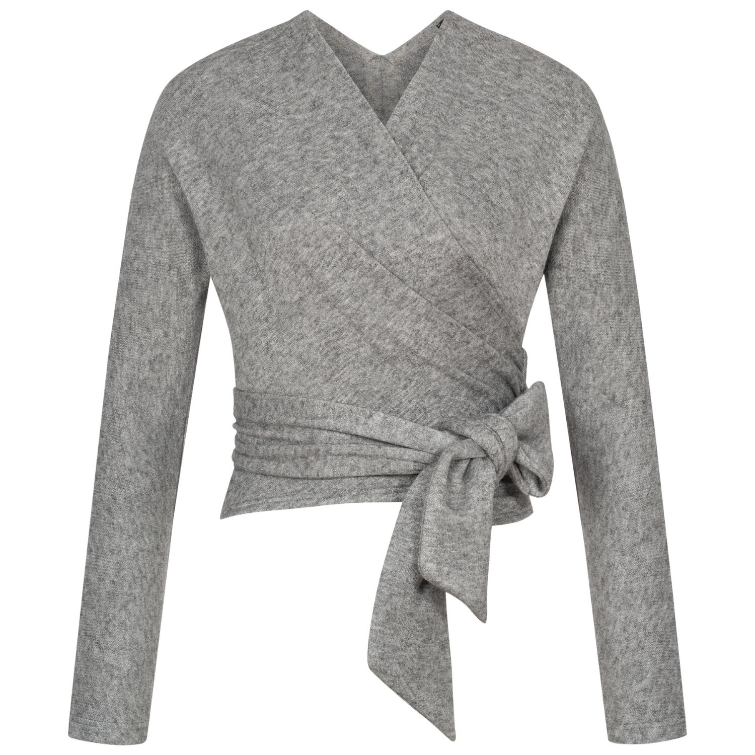 Marianna Déri Women's Grey Knitted Wrap Top In Grey