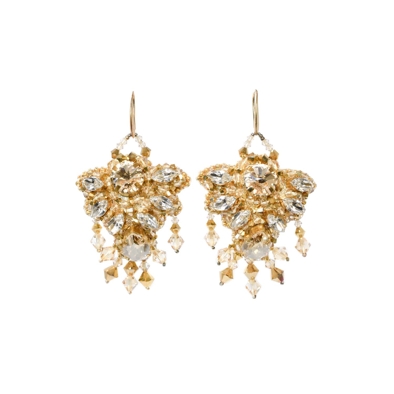 Women’s Heyam Earrings Gold Crystal Elevée Jewels