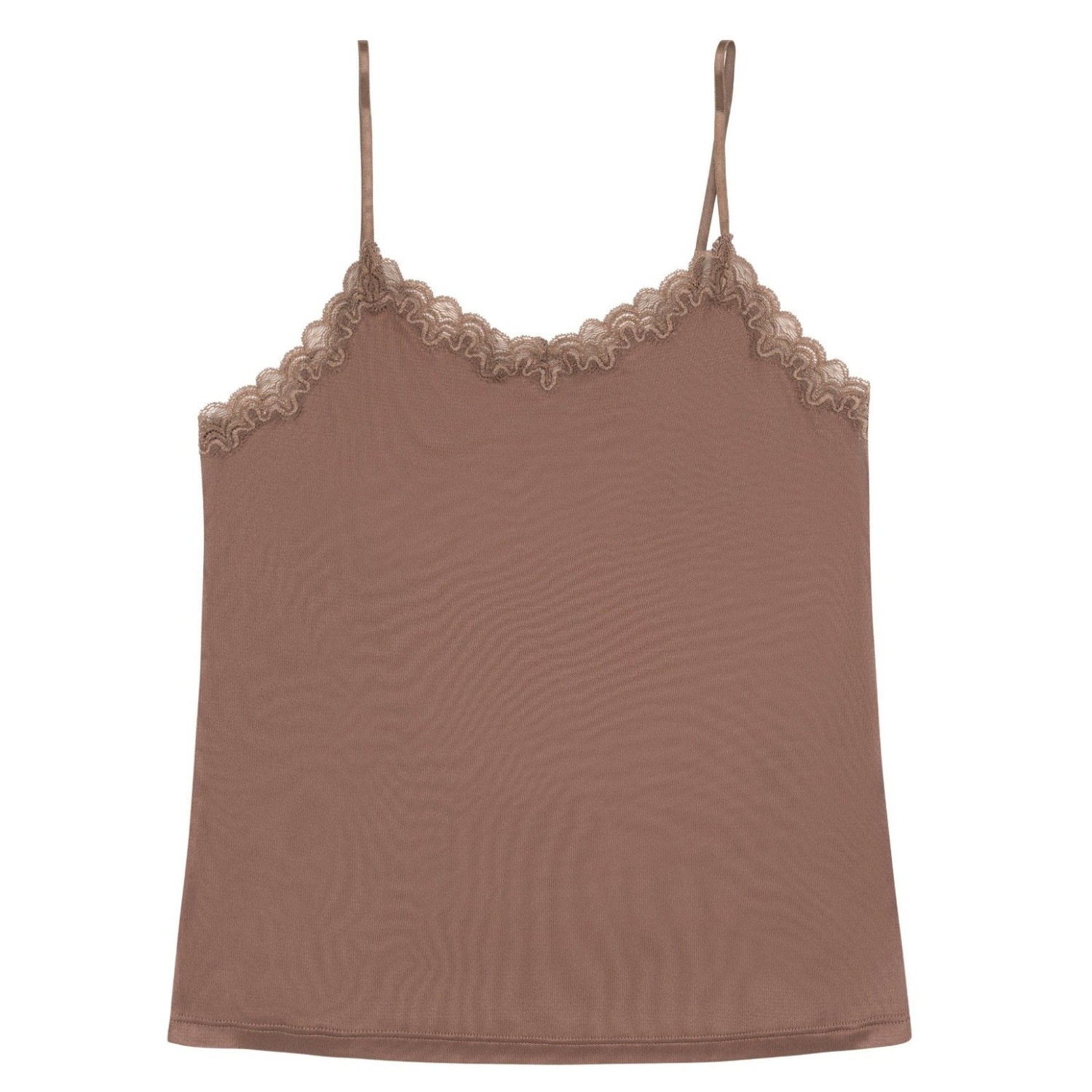Uwila Warrior Women's Brown Soft Silk Lace Camisole - Toffee In Brown