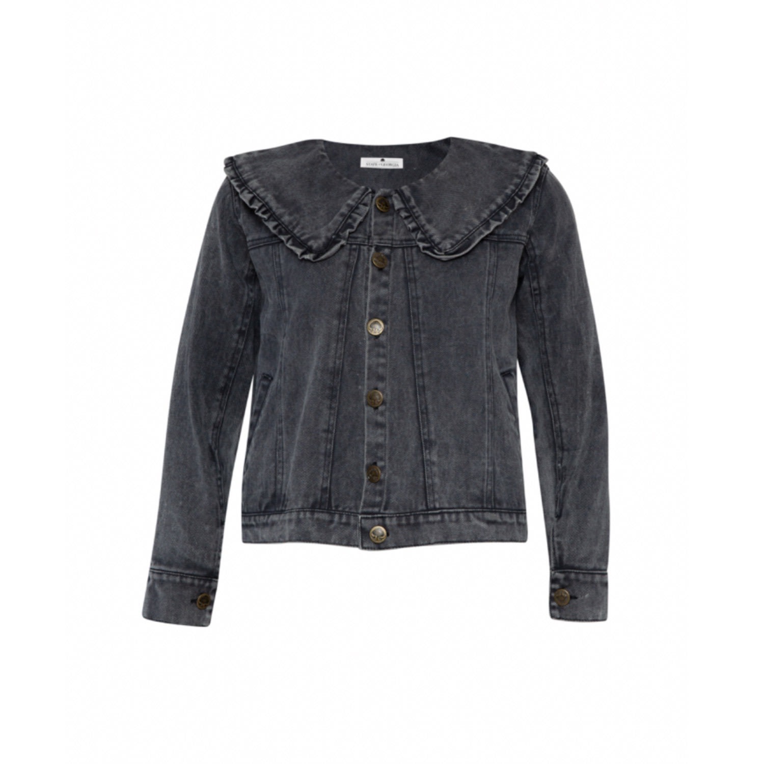 State Of Georgia Women's The Ellis Denim Jacket Stone Washed Black In Black