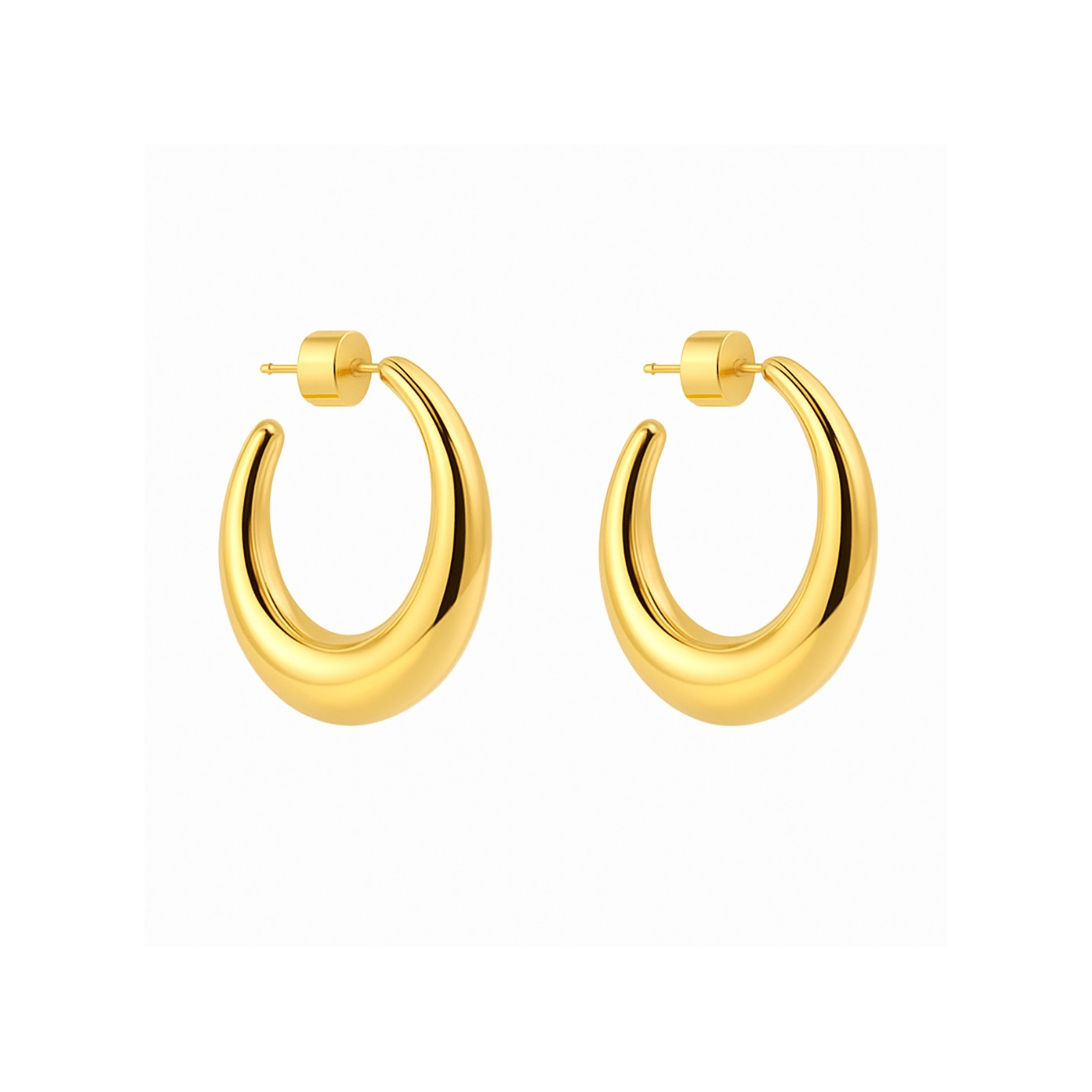 The Perfect Hoop Women's Gold The Mezzaluna Hoop Midi In Gold