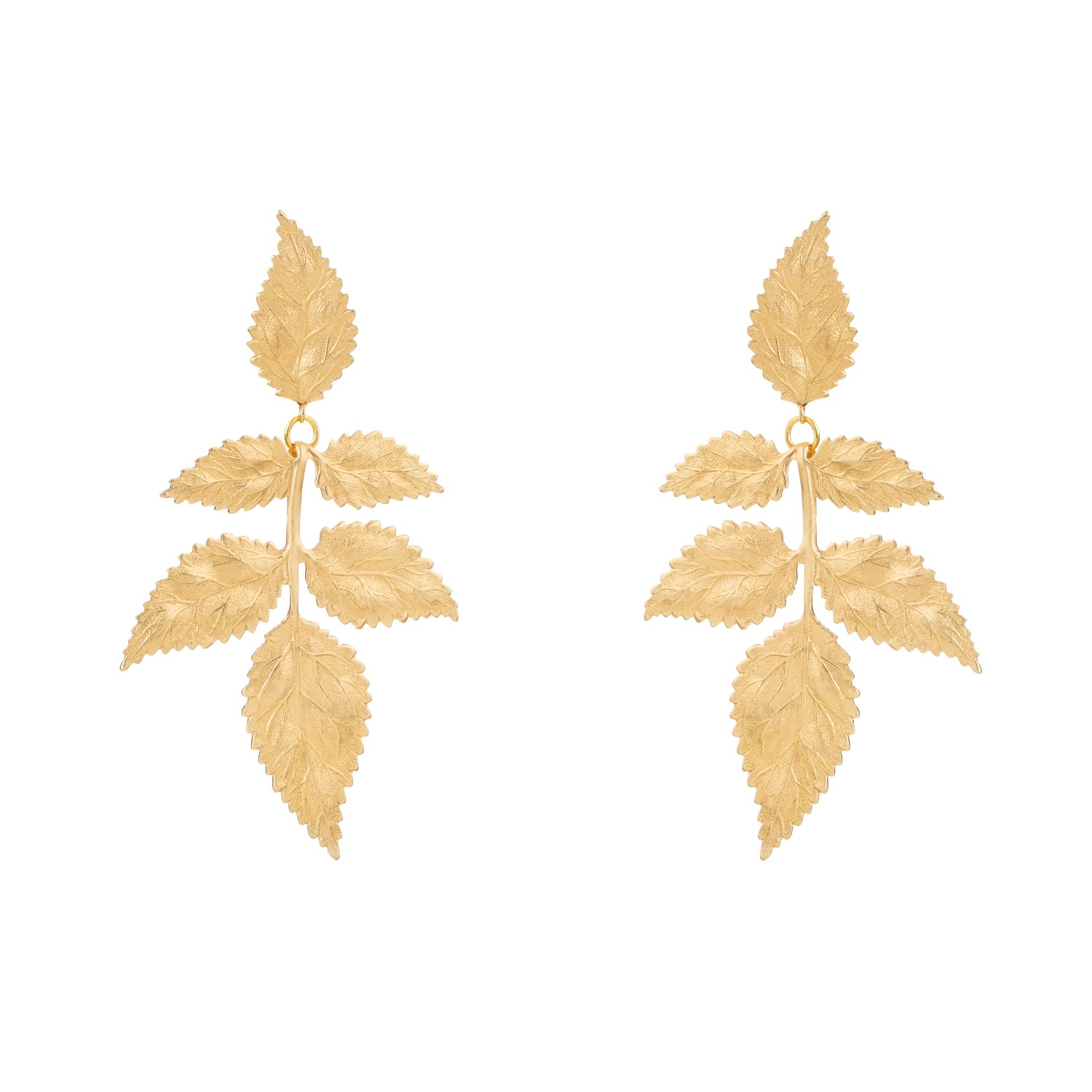 Pat’s Jewelry Women's Golden Leaf Earrings Clip In Gold