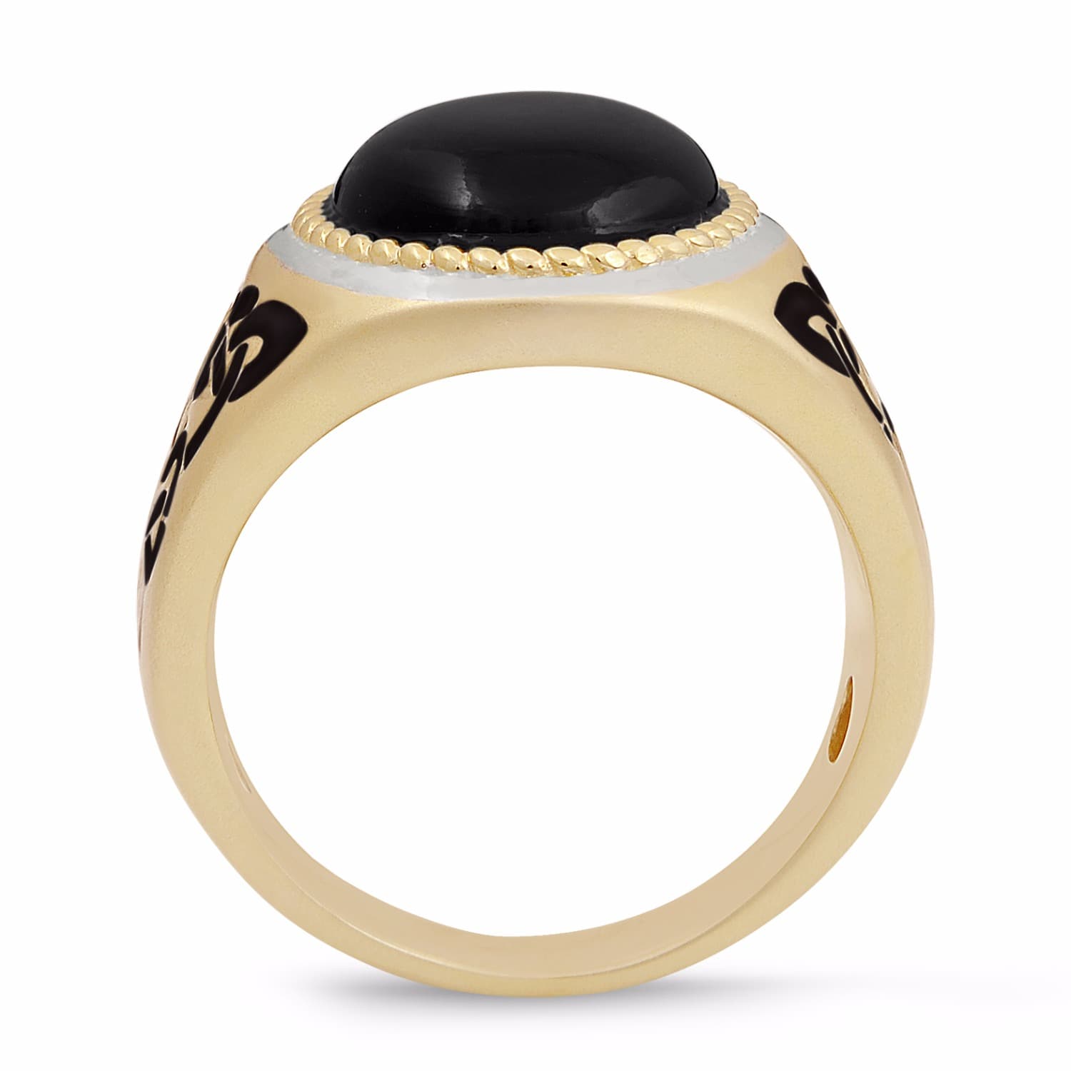 Black Onyx Stone Ring Lmj Wolf Badger