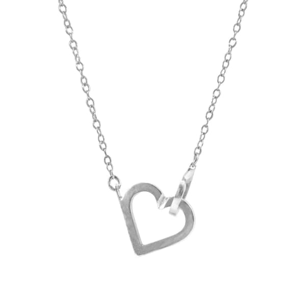 Anchor & Crew Little Heart Link Paradise Silver Necklace Pendant In Silver
