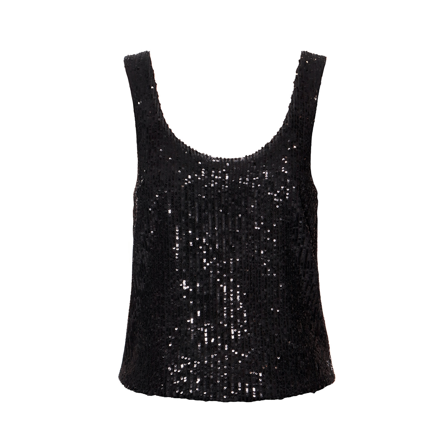 Women's Raya Obsidian Black Sequin Tank Top | Xxs | Aggi by Halewski