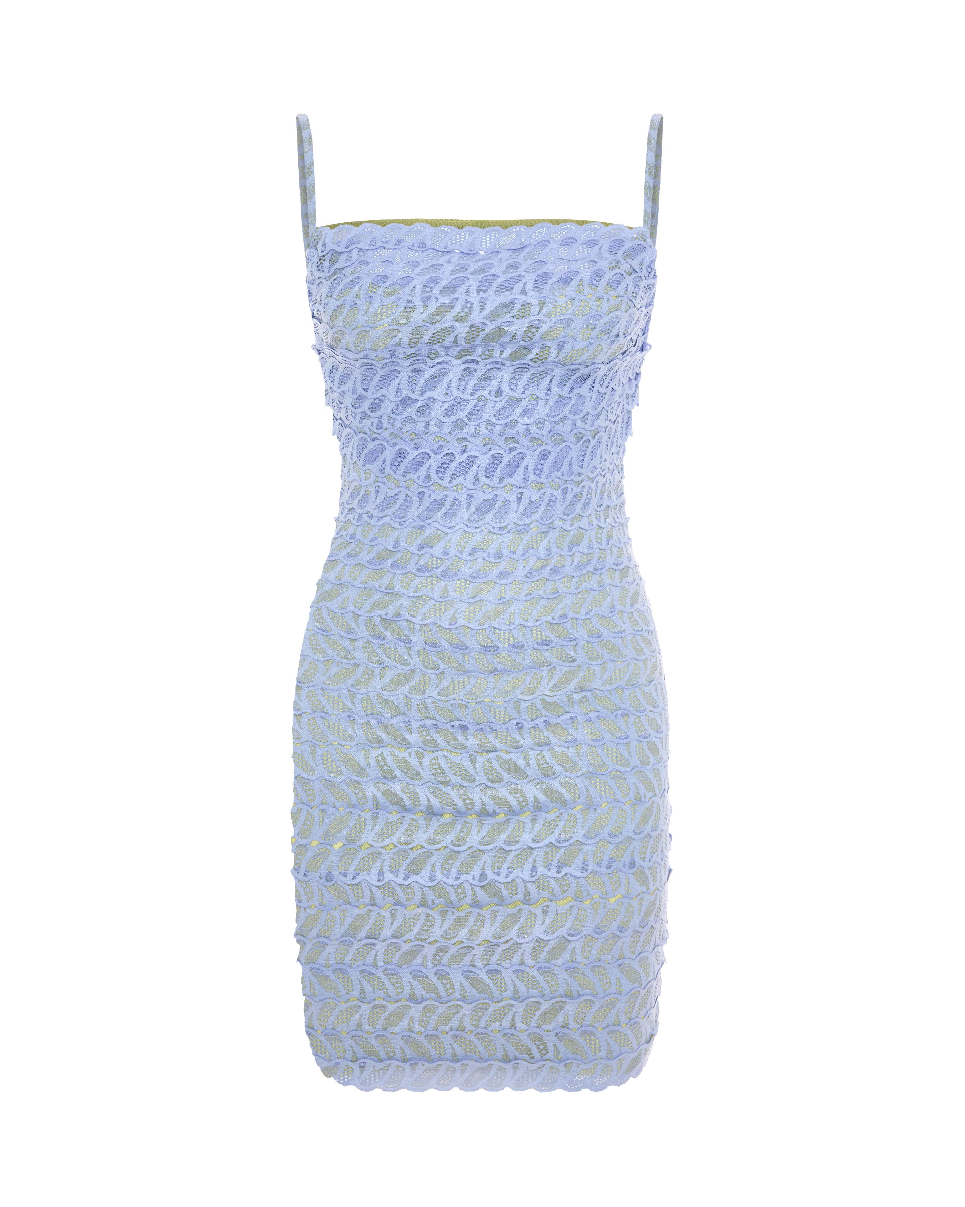 Women's Lace Ribbon Dress - Blue | Medium | Maison Sel