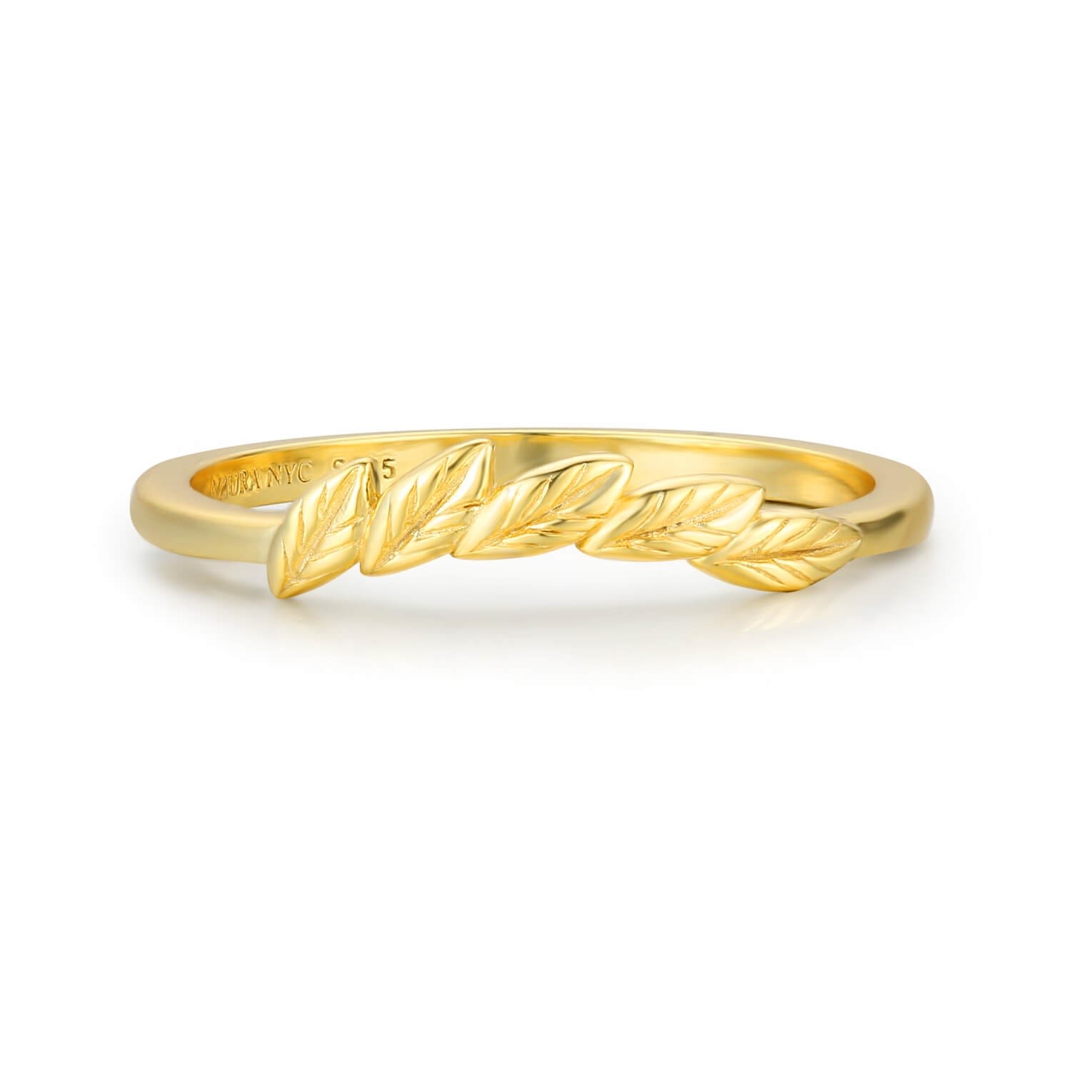 Women’s Leafy Serenity Ring Yellow Gold Vermeil Azura Jewelry New York